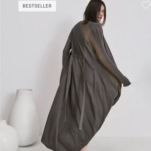 Lunya The Robe Womens Size S Cowl Neck Full Length Tie Front Belt Pima Cotton